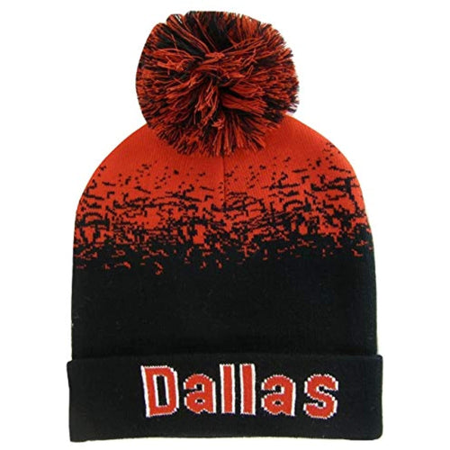 Dallas Men's Digital Fade Winter Knit Pom Beanie Hat (Red/Black)