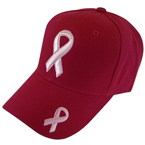 Breast Cancer Awareness Solid BCA Pink Ribbon Baseball Cap (Hot Pink)