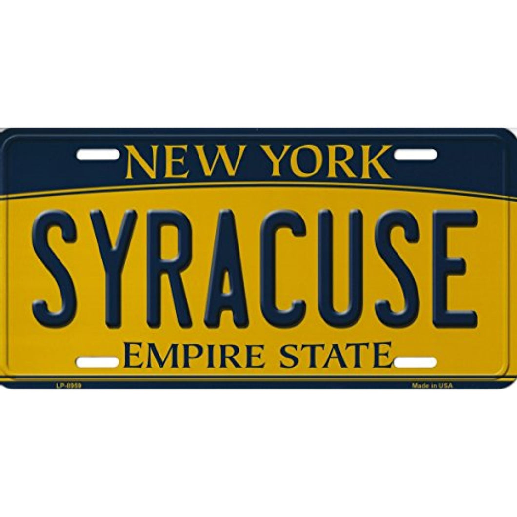 Syracuse New York Background Novelty Metal License Plate