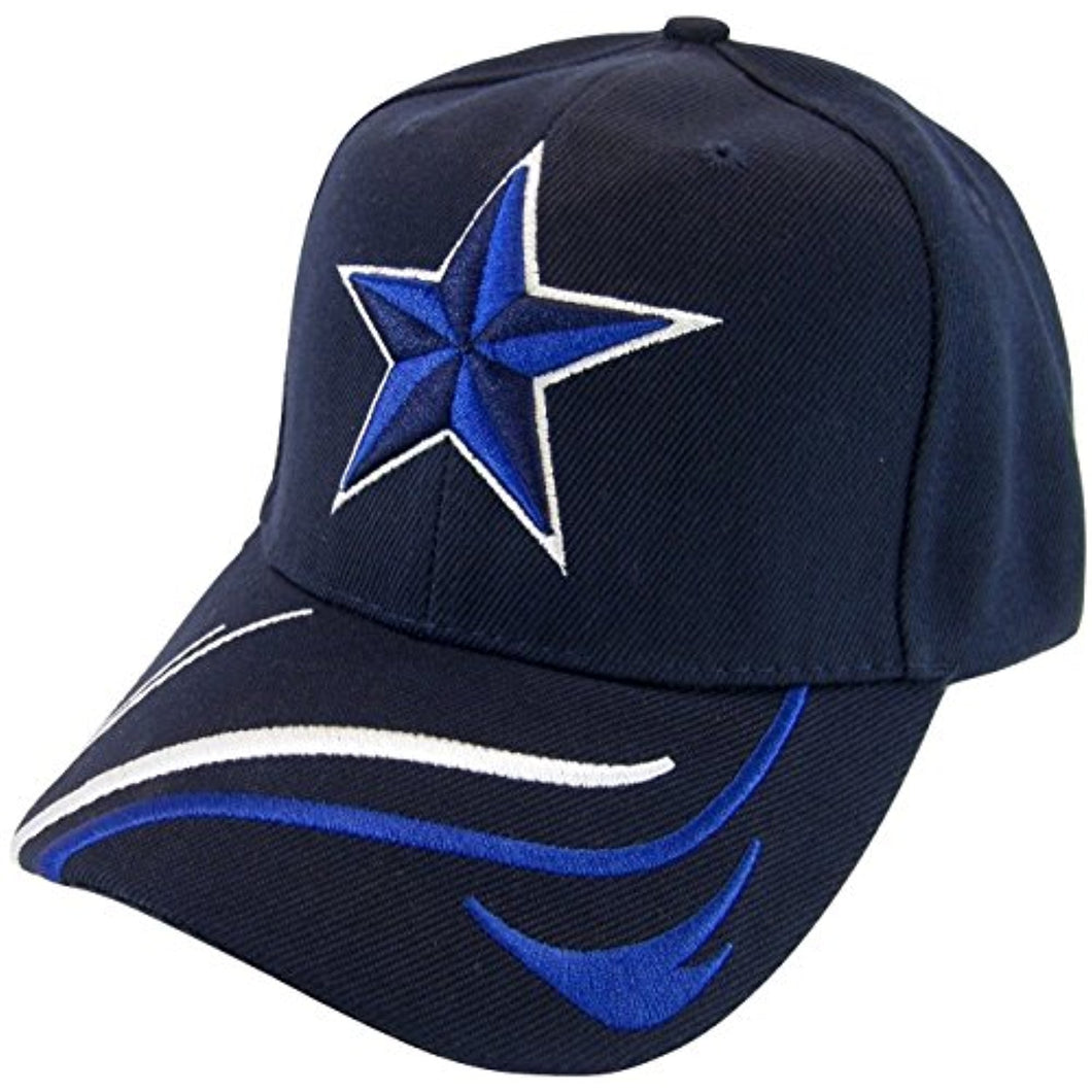 Dallas Texas Large Star Men's Adjustable Baseball Cap (Blue)