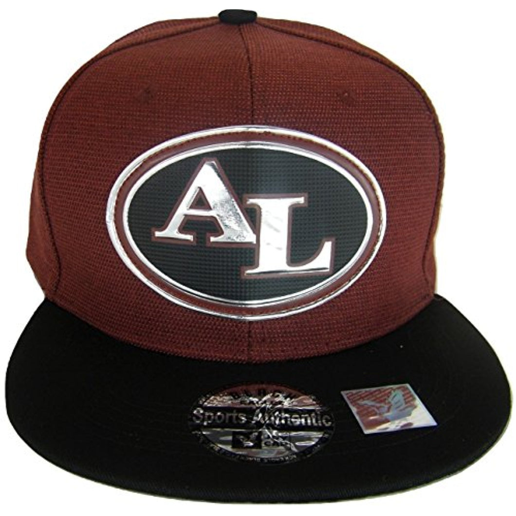 Alabama AL Oval Style Cotton Adjustable Snapback Baseball Cap (Crimson/Black)