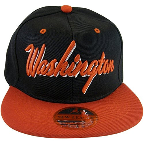 Washington Men's Adjustable Snapback Baseball Cap (Black/Red)