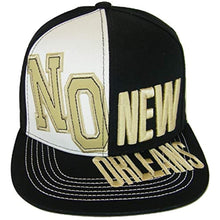 New Orleans 2-Tone Split Text Adjustable Snapback Baseball Cap (Black)