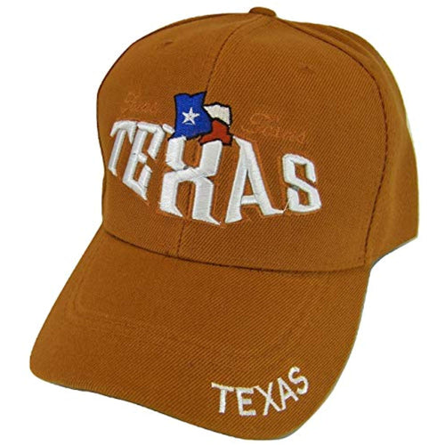 Texas Bold Script Adjustable Baseball Cap (Orange)