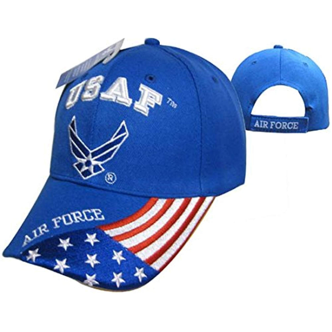 United States Air Force Officially Licensed Men's Adjustable Baseball Caps (Blue Flag)