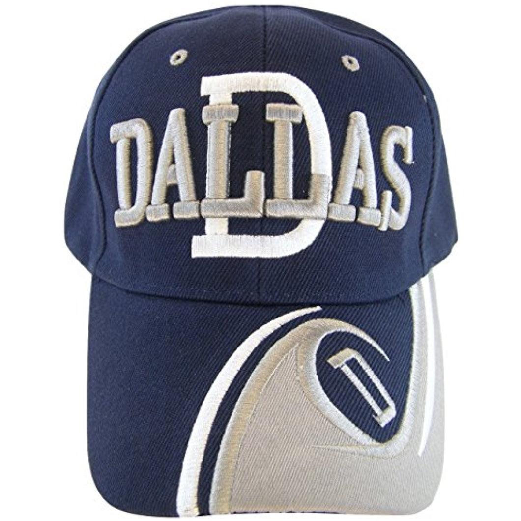 Dallas Men's D Wave Pattern Adjustable Baseball Cap (Navy)