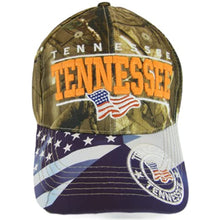 Tennessee Seal and American Flag Adjustable Baseball Cap (Hunting camo)