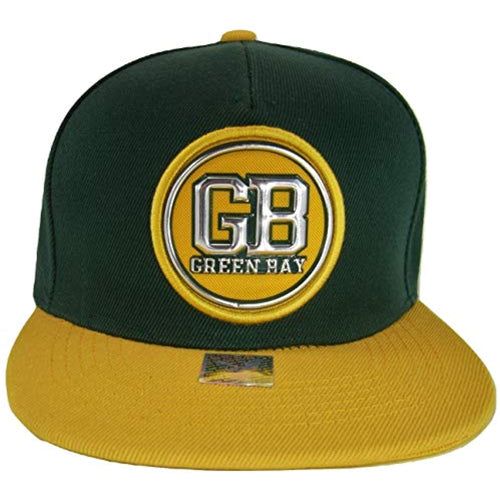 Green Bay GB Patch Style Adjustable Snapback Baseball Cap (Green/Gold)