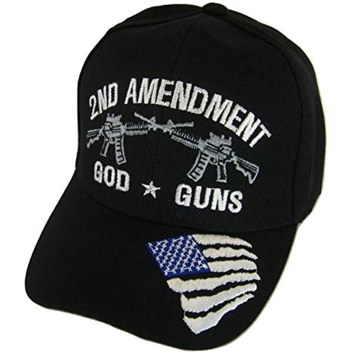 American 2nd Amendment God Guns Baseball Caps (Black)