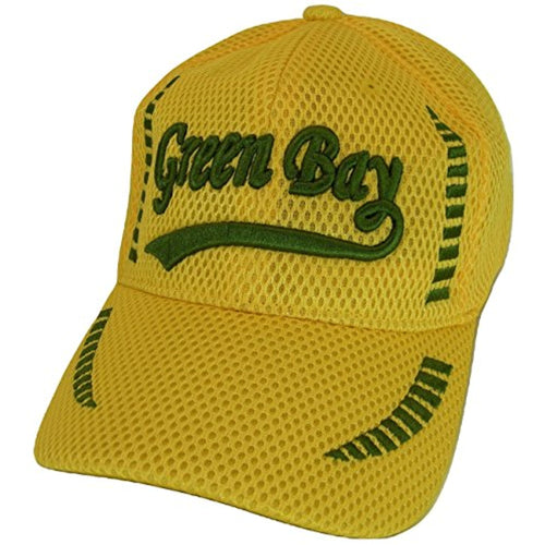 Green Bay Men's Summer Mesh Adjustable Baseball Cap (Gold)