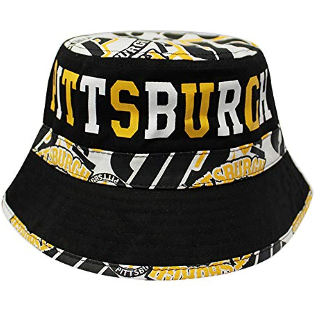 Pittsburgh Custom Print City Name Bucket Hat (Black)