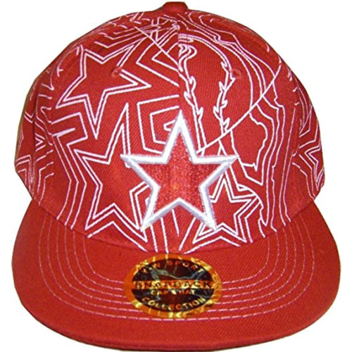 Dallas Men's Star Pattern Adjustable Snapback Baseball Cap (Red/White)