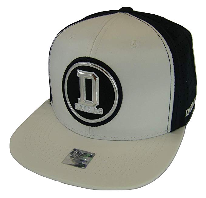 Dallas Men's Patch Style Breathable Snapback Baseball Cap (White/Navy)