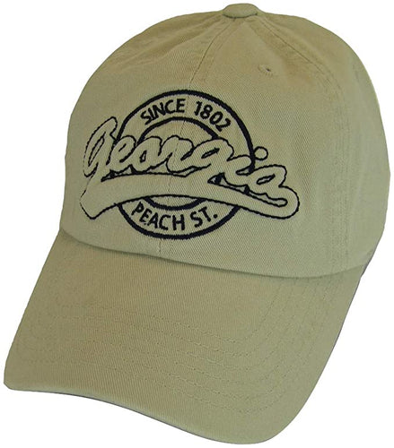 Georgia Peach State Washed Cotton Polo Cap (Khaki)