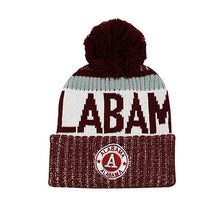 Alabama Men's Winter Knit Landmark Patch Pom Beanie (Crimson/White)