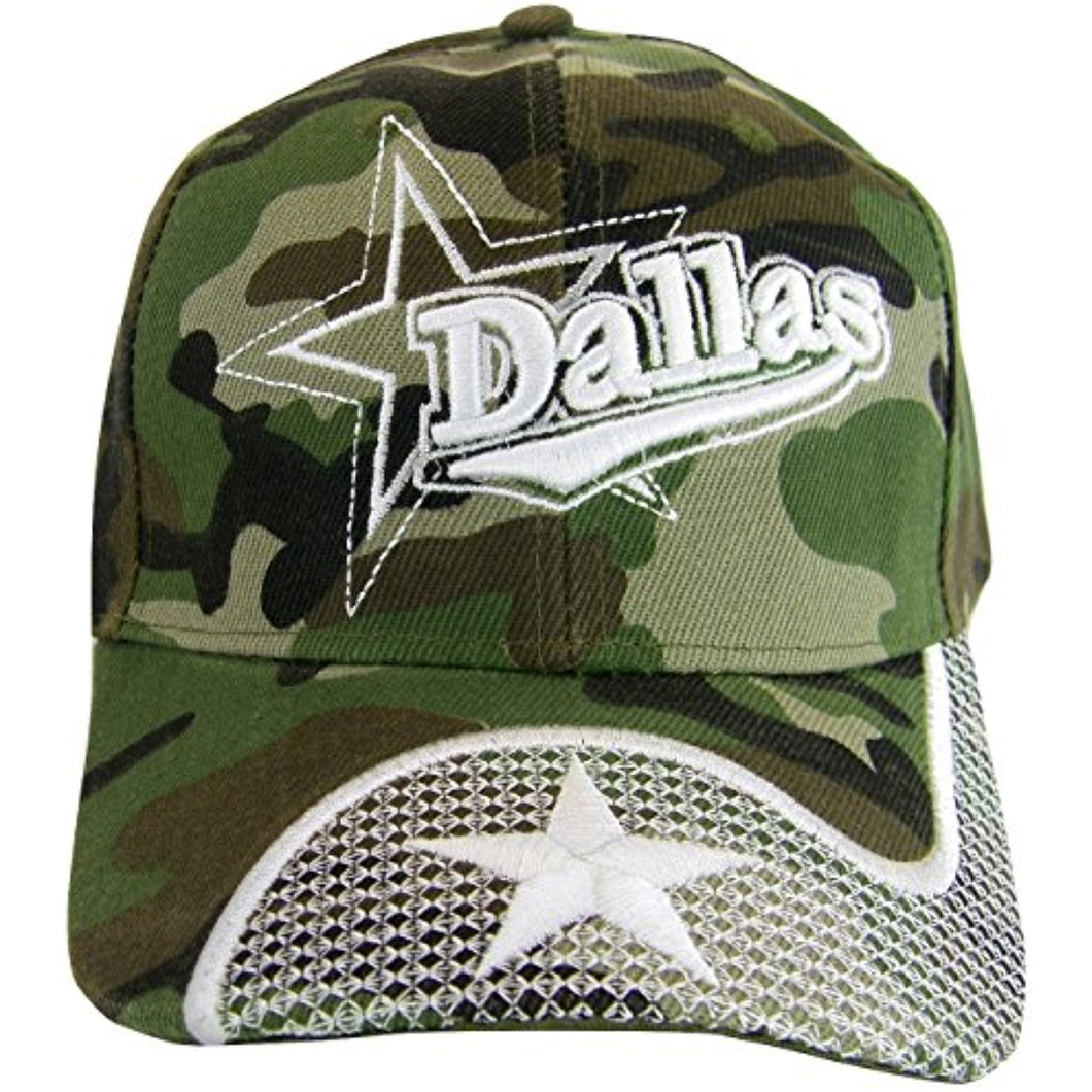 Dallas Men's 2X Star Netting Adjustable Baseball Cap (Camo)