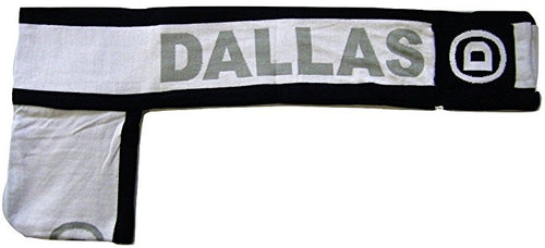 Dallas Tri-Color Hooded Scarf with Hand Pockets (White/Navy)