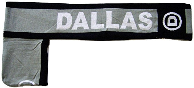 Dallas Tri-Color Hooded Scarf with Hand Pockets (Gray/Navy)