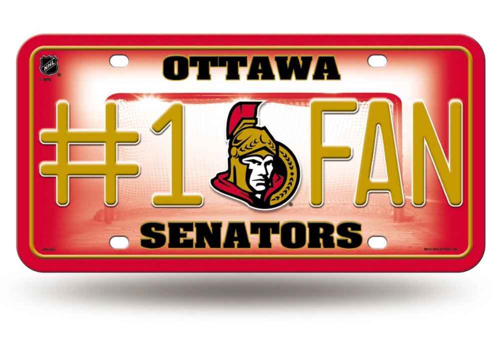 NHL Ottawa Senators #1 Fan Metal License Plate Tag