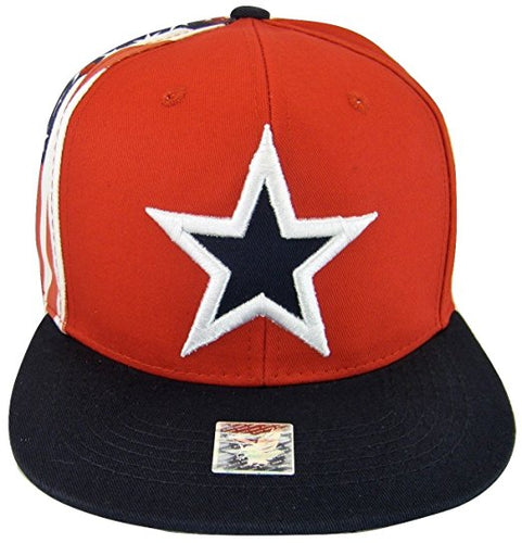 Dallas Texas Large Star Cotton Adjustable Snapback Baseball Cap (Red/White/Blue)