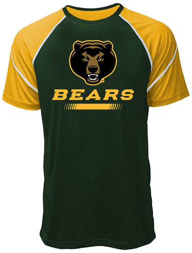 NCAA Baylor Bears Men's Contrast Stitch Tee, Forest/Gold