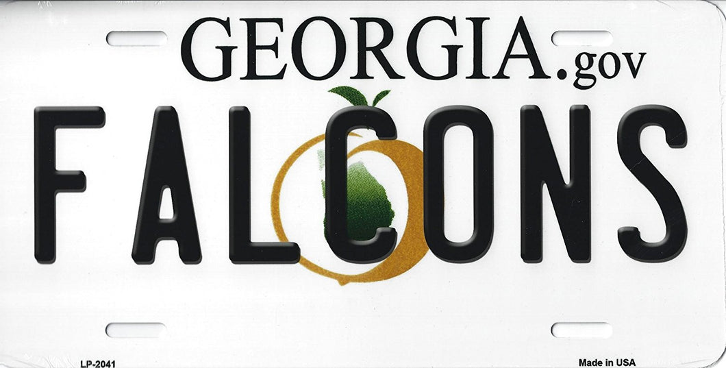 Falcons Georgia State Background Novelty Metal License Plate Tag (Falcons)