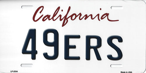 49ers California State Background Novelty Metal License Plate Tag (49ers)