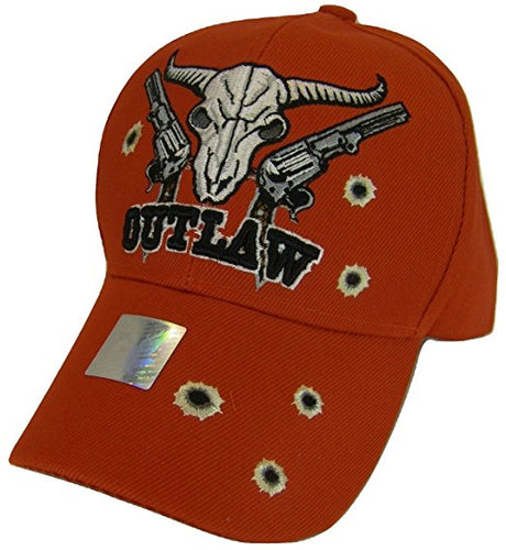 Texas Outlaw & Bullet Holes Men's Adjustable Baseball Cap (Red)