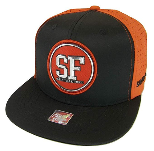 San Francisco Men's Patch Style Breathable Snapback Baseball Cap (Black/Red)