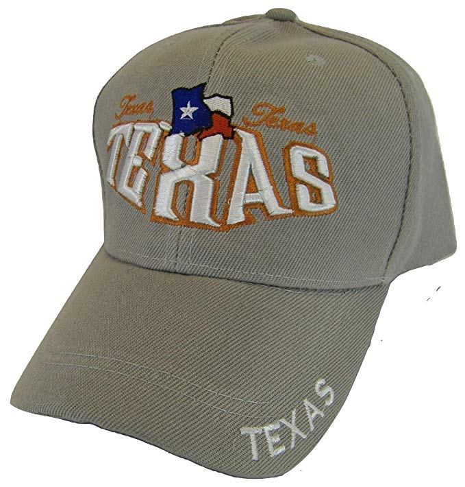 Texas Bold Script Adjustable Baseball Cap (Gray)