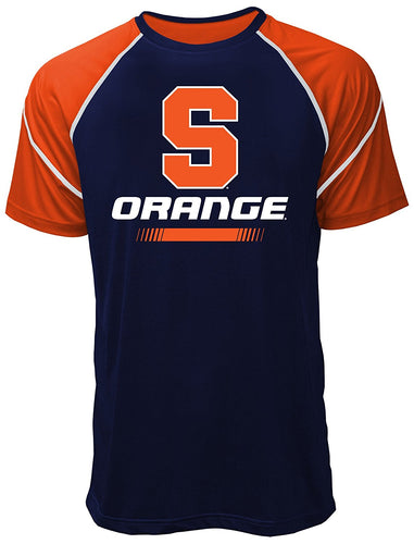 NCAA Syracuse Orange Men's Contrast Stitch Tee, Navy/Orange