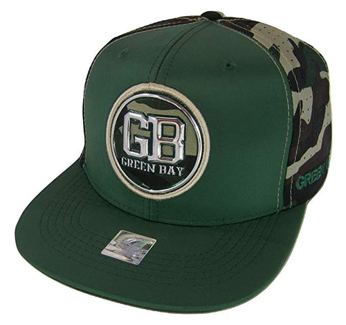 Green Bay Men's Patch Style Breathable Snapback Baseball Cap (Green/Camo)