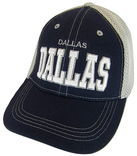 Dallas Solid Front Air Mesh Back Adjustable Baseball Cap (Navy/Gray)