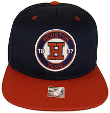 Houston Texas Patch Style Snapback Baseball Cap (Navy/Red)