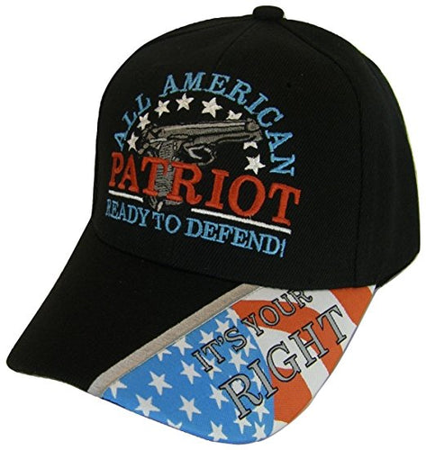 American 2nd Amendment It's Your Right Baseball Caps (Ready To Defend Black)