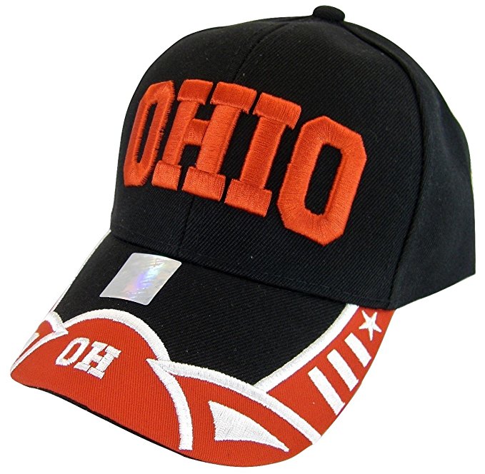 Ohio Men's Stars & Stripes Adjustable Baseball Cap (Black/Red)