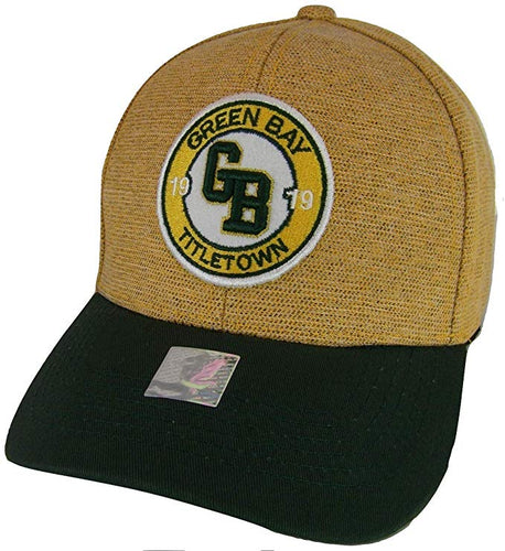 Green Bay Titletown 1919 Patch Style Adjustable Baseball Cap (Gold/Green)