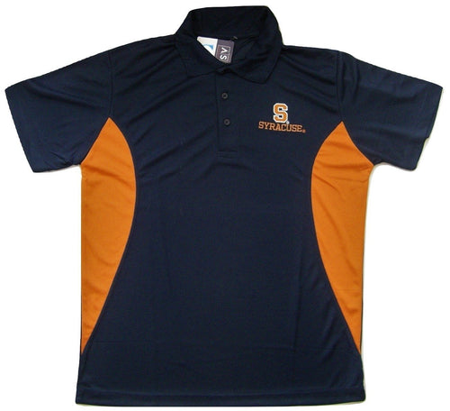 NCAA Syracuse Orange Men's Pieced Panel Polo Shirt, Navy/Orange