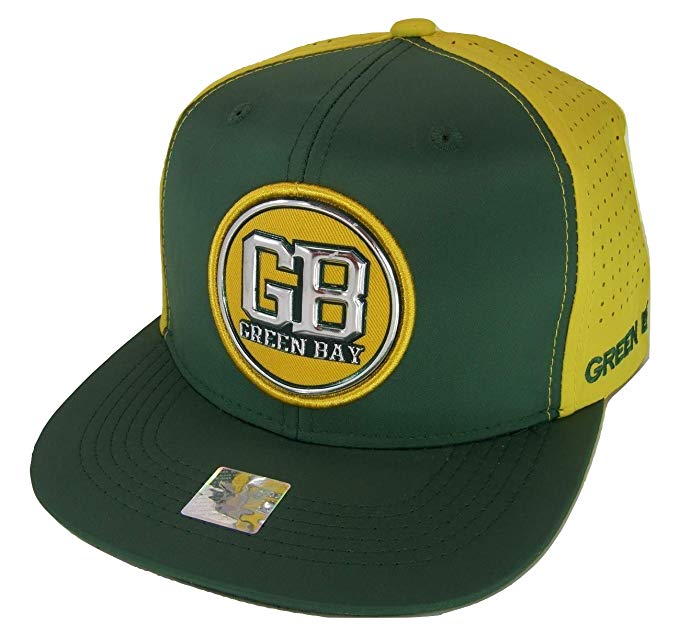 Green Bay Men's Patch Style Breathable Snapback Baseball Cap (Green/Gold)