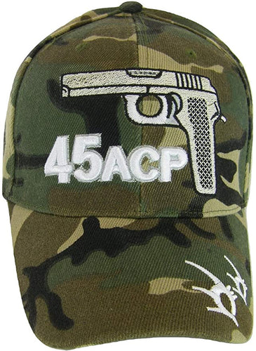Handgun Firearm Men's Adjustable Baseball Cap (45 ACP Camo)