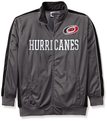 NHL Carolina Hurricanes Men's Big Tall Full Zip Tricot Reflective Track Jacket (Size:4X-Large/Tall)