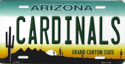 Cardinals Arizona State State Background Novelty Metal License Plate Tag (Cardinals)