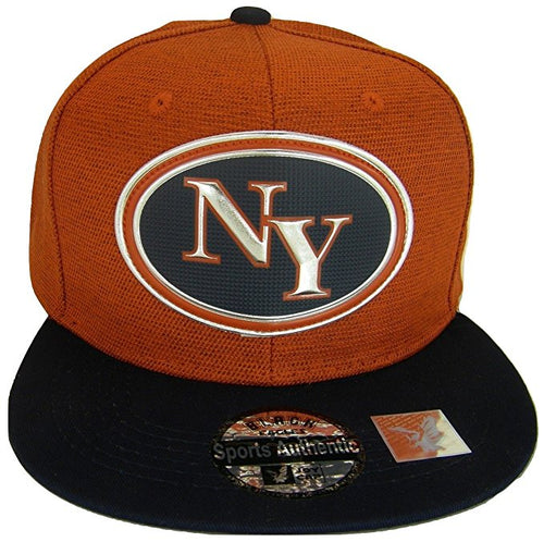 New York NY Oval Style Cotton Adjustable Snapback Baseball Cap (Red/Navy)