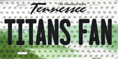 Titans Tennessee State Background Novelty Metal License Plate Tag (Titans Fan)