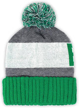 Boston Men's Winter Knit Landmark Patch Pom Beanie (Green/Gray)