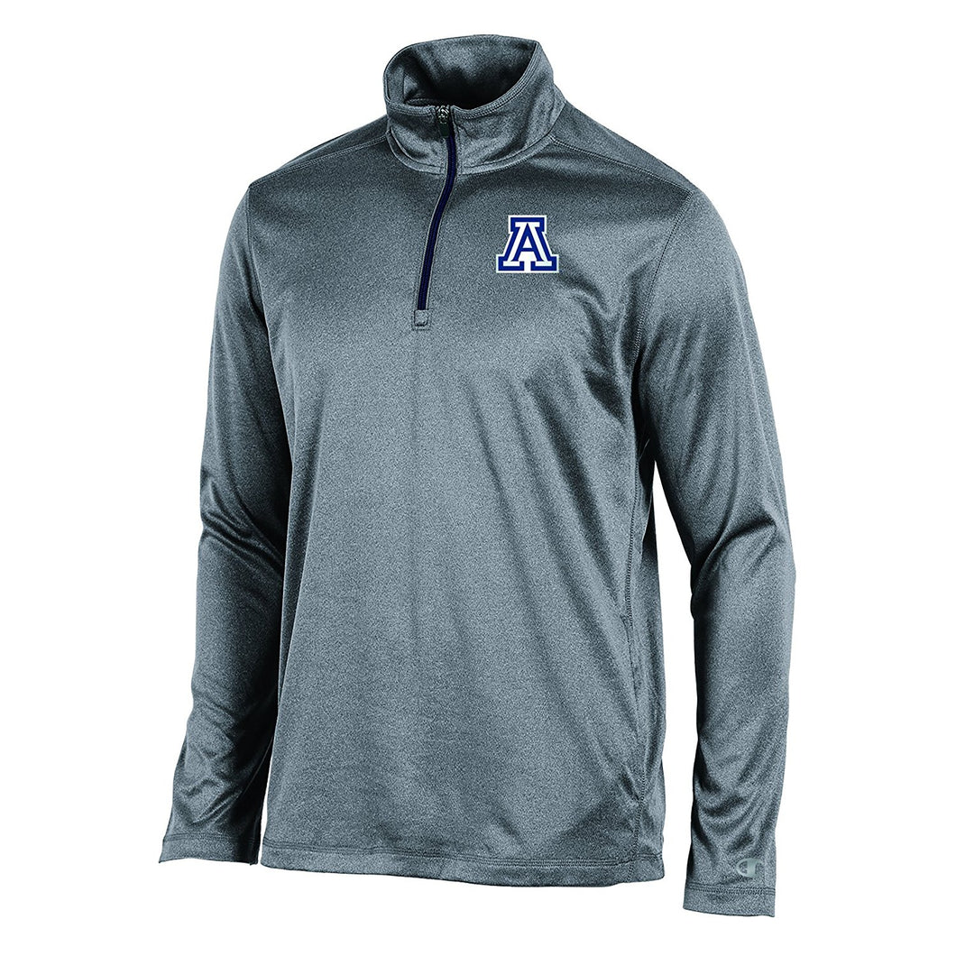 NCAA Arizona Wildcats Men's Heather Double Knit Mesh Quarter Zip Jacket, X-Large, Gray Heather