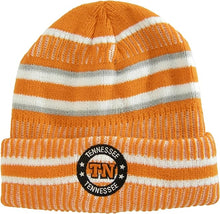 Tennessee Knitted Plush Lined Varsity Cuffed Hat with Seal (Orange/White)