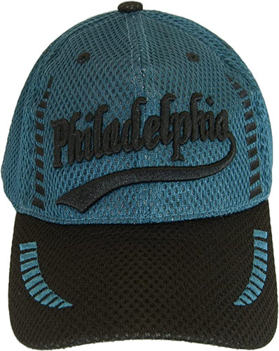 Philadelphia Men's Summer Mesh Adjustable Baseball Cap (Dark Green/Black)