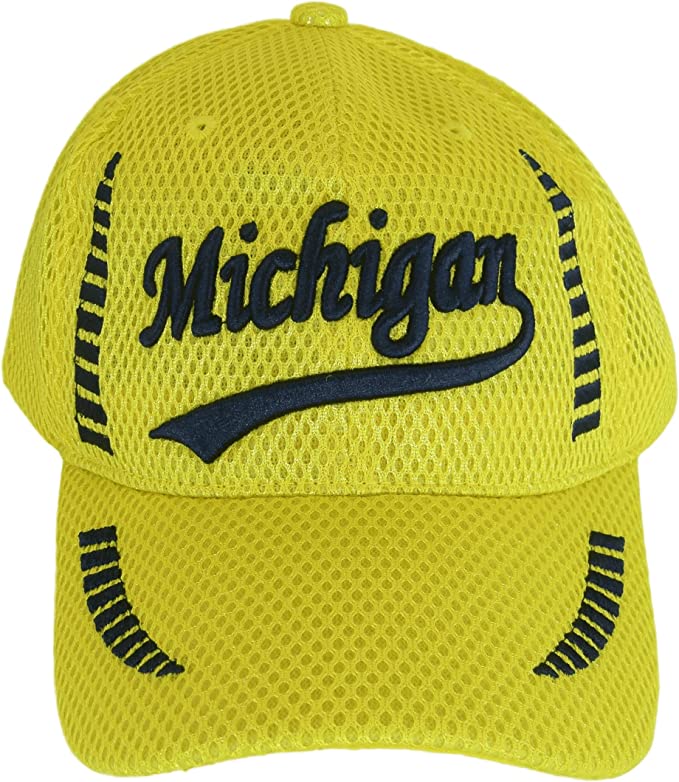 Michigan Men's Summer Mesh Adjustable Baseball Cap (Gold)