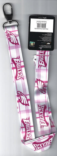 NFL Philadelphia Eagles Pink Argyle Lanyard